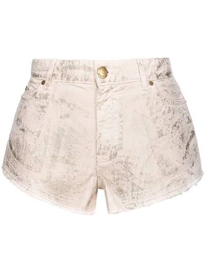 Shop Pinko Shorts With Graphic Print In Golden
