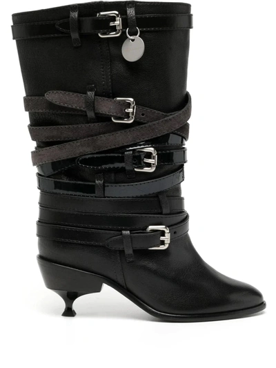 Shop Kiko Kostadinov Women Quad Belt Boot In Onyx Multi