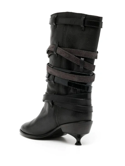 Shop Kiko Kostadinov Women Quad Belt Boot In Onyx Multi