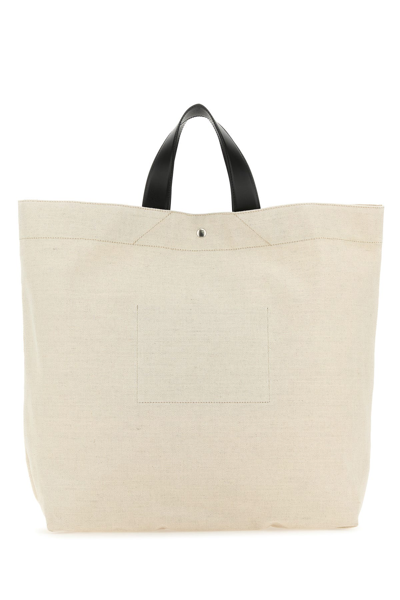Jil Sander Leather Handles Canvas Tote