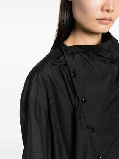 Shop Lemaire Women Soft Collar Blouse In Ash Black Bk983