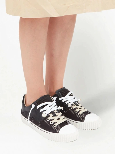 Shop Maison Margiela Women New Evolution Low Sneakers In H8588 Black/black