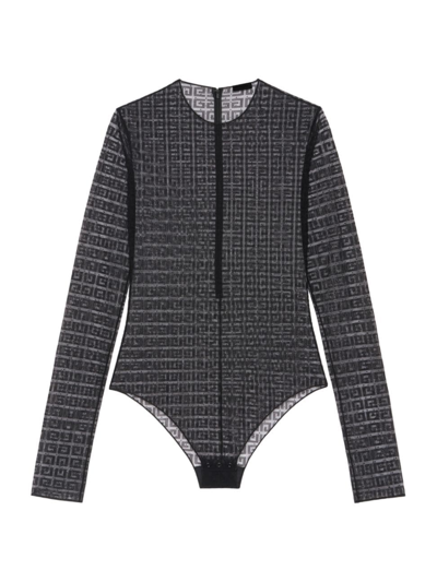 Shop Givenchy Women's Bodysuit In 4g Lace In Black