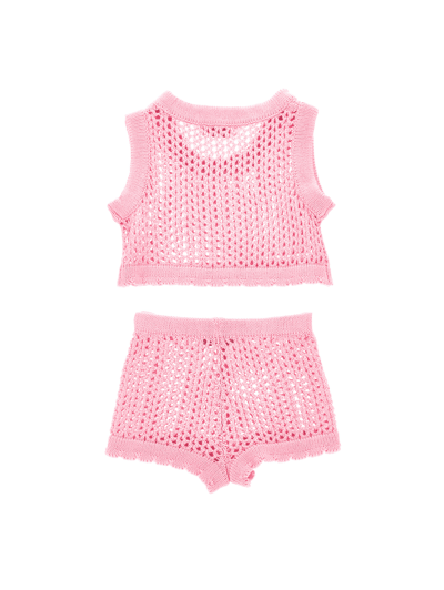 Monnalisa Net Cover-up Set In Rosa Fairy Tale