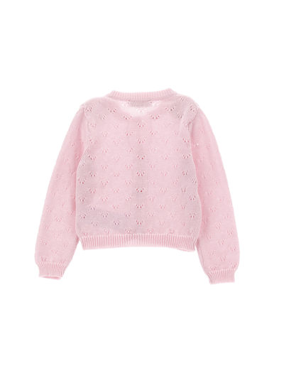 Monnalisa Cotton Cardigan In Rosa Fairy Tale