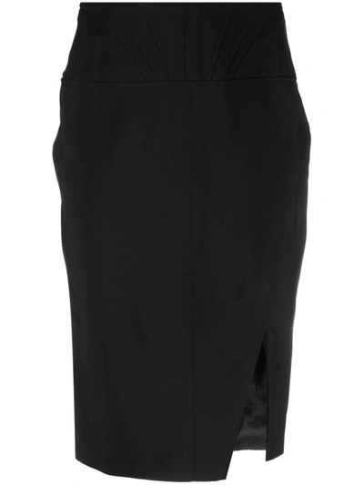 Shop Mugler Women Corseted Pencil Skirt In 1999 Black