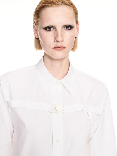 Shop Off-white Women Poplin Buckle Shirt In 0100 White No Color