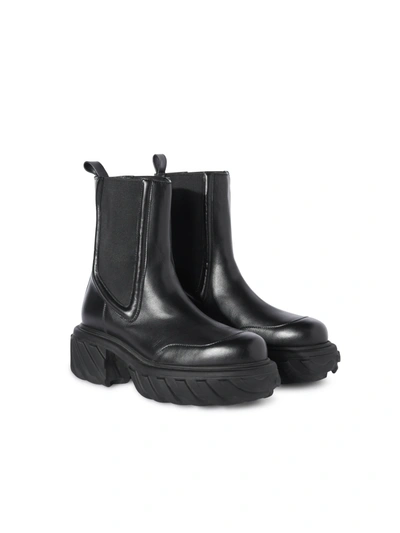 Shop Off-white Women Tractor Motor Chelsea Boots In 1010 Black Black