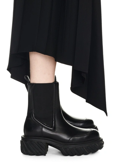 Shop Off-white Women Tractor Motor Chelsea Boots In 1010 Black Black