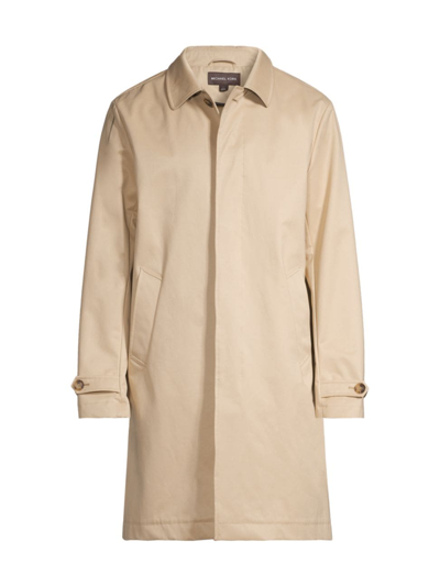 Shop Michael Kors Men's Balmacaan Cotton-blend Coat In Buff