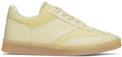 Shop Mm6 Maison Margiela Yellow Court Sneakers In T2316 Anise Flower