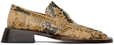Shop Miista Tan Airi Loafers In Sand Snake