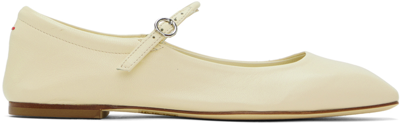 Aeyde Uma Metallic Mary Jane Ballerina Flats In Beige