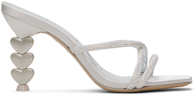 Shop Sophia Webster Gray Aphrodite Mid Mules In Ivory & Pearl