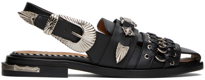 Shop Toga Black Polido Loafers In Aj1312 Black