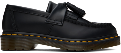 Shop Dr. Martens' Black Adrian Yellow Stitch Leather Tassel Loafers