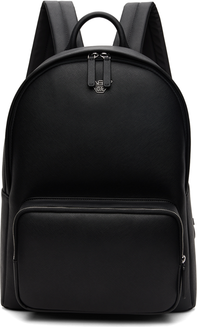 Shop Emporio Armani Black Logo Backpack