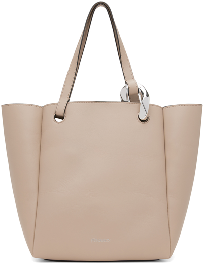 Shop Jw Anderson Taupe Jwa Corner Leather Tote In 190 Taupe