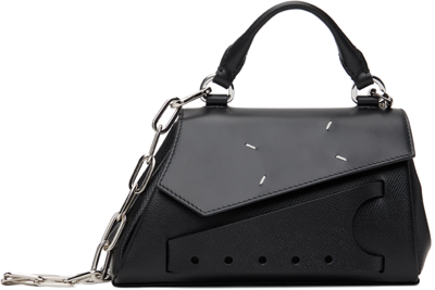 Shop Maison Margiela Black Snatched Asymmetric Micro Bag In T8013 Black