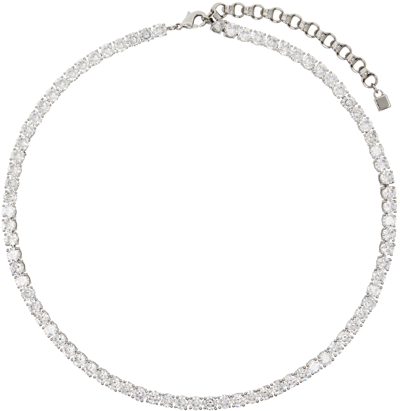 Dsquared2 Crystal-embellished Necklace In M1319 Silver+crystal