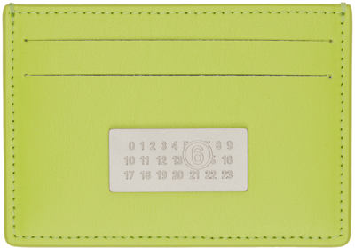 Shop Mm6 Maison Margiela Green Numeric Card Holder In T7280 Lime Green