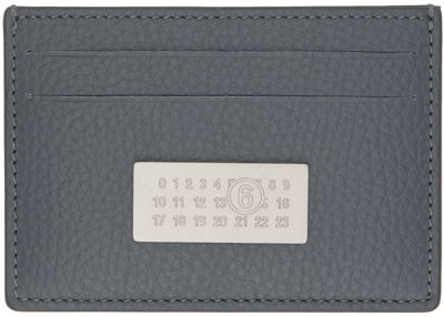 Shop Mm6 Maison Margiela Gray Numeric Card Holder In T5170 Black Plum