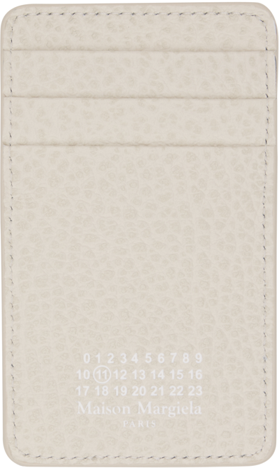 Shop Maison Margiela Gray Four Stitches Card Holder In H9677 Greige