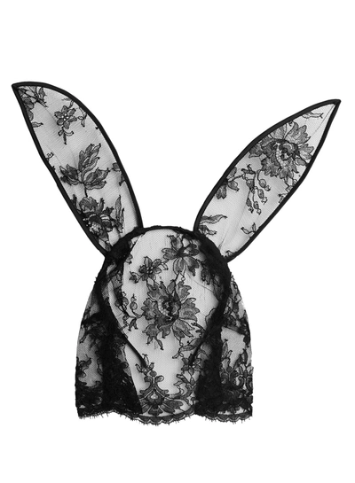 Shop Fleur Du Mal Veiled Bunny Ears In Black