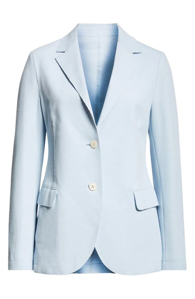 Shop Eleventy Textured Linen Blend Blazer In Baby Blue