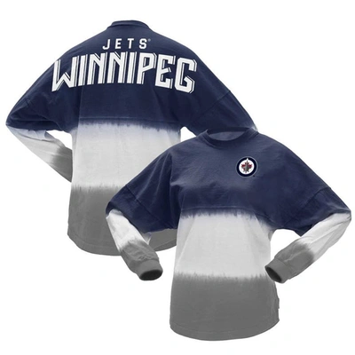 Shop Spirit Jersey Fanatics Branded Blue/gray Winnipeg Jets Ombre Long Sleeve T-shirt