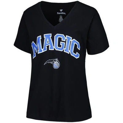 Shop Profile Black Orlando Magic Plus Size Arch Over Logo V-neck T-shirt