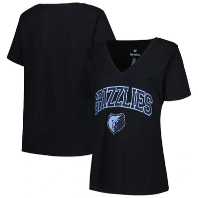 Shop Profile Black Memphis Grizzlies Plus Size Arch Over Logo V-neck T-shirt