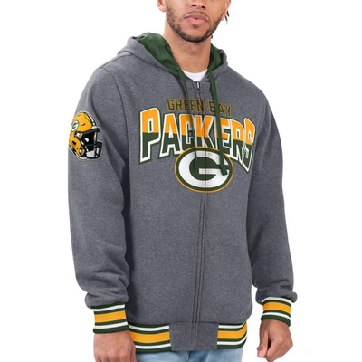 Shop G-iii Sports By Carl Banks Green/gold Green Bay Packers Commemorative Reversible Full-zip Jacket