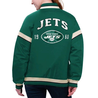 Shop Starter Green New York Jets Tournament Full-snap Varsity Jacket
