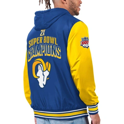 Shop G-iii Sports By Carl Banks Royal/gold Los Angeles Rams Commemorative Reversible Full-zip Jacket