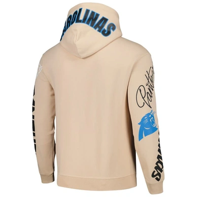 Shop The Wild Collective Unisex   Cream Carolina Panthers Heavy Block Pullover Hoodie In Natural