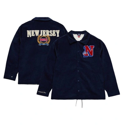 Shop Mitchell & Ness Navy New Jersey Nets Hardwood Classics Coaches Full-snap Jacket