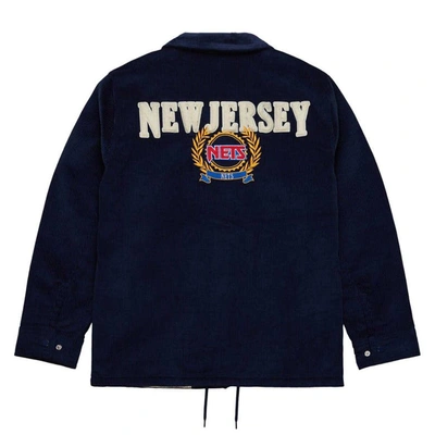 Shop Mitchell & Ness Navy New Jersey Nets Hardwood Classics Coaches Full-snap Jacket