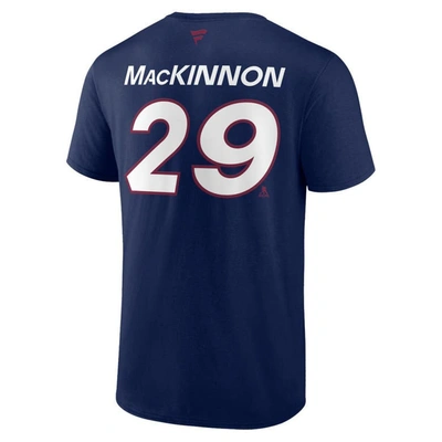 Shop Fanatics Branded Nathan Mackinnon Navy Colorado Avalanche Authentic Pro Prime Name & Number T-shirt