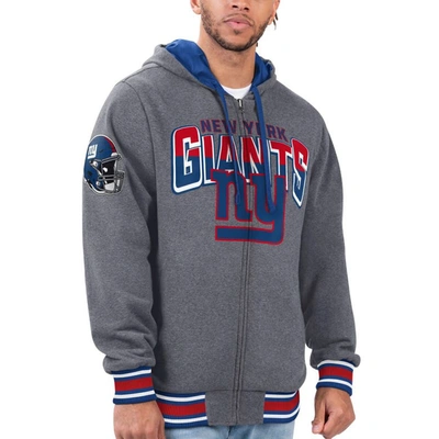 Shop G-iii Sports By Carl Banks Royal/red New York Giants Commemorative Reversible Full-zip Jacket