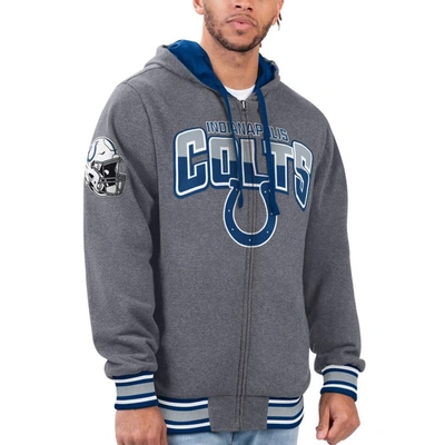 Shop G-iii Sports By Carl Banks Royal/gray Indianapolis Colts Commemorative Reversible Full-zip Jacket