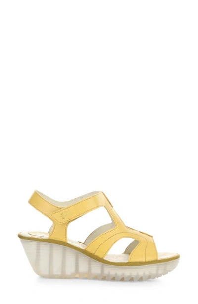 Fly London Yotu Platform Wedge Sandal In Bumblebee Mousse
