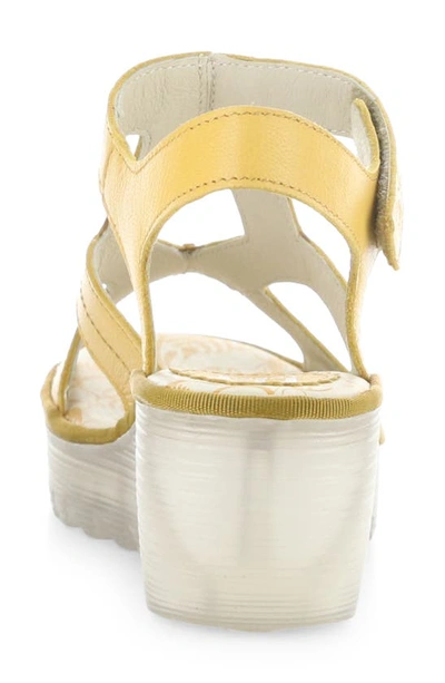 Shop Fly London Yotu Platform Wedge Sandal In Bumblebee Mousse