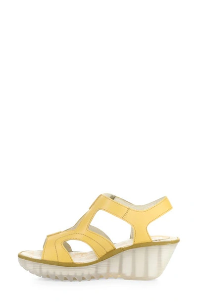 Fly London Yotu Platform Wedge Sandal In Bumblebee Mousse