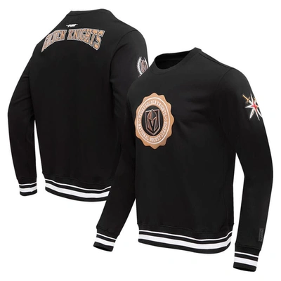 Shop Pro Standard Black Vegas Golden Knights Crest Emblem Pullover Sweatshirt