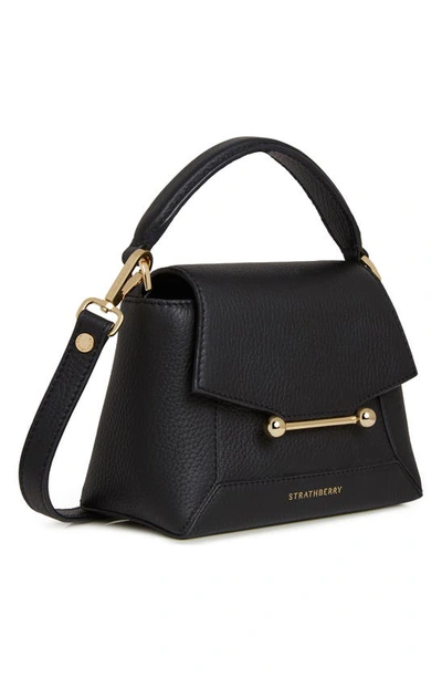 Shop Strathberry Mini Mosaic Leather Top Handle Bag In Black