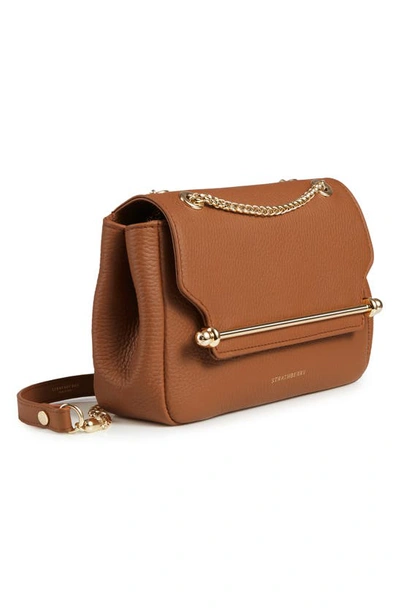 Shop Strathberry Mini Soft Leather East/west Shoulder Bag In Tan