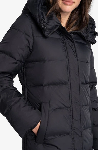 Shop Lole Nora Hooded 700 Fill Power Down Puffer Jacket In Black Beauty