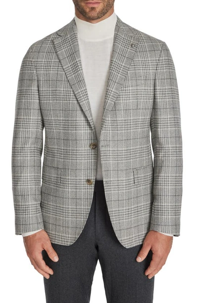 Shop Jack Victor Mcallen Contemporary Fit Plaid Wool & Silk Blazer In Light Grey