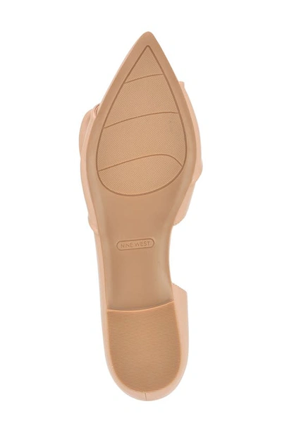 Shop Nine West Bannie Half D'orsay Pointed Toe Flat In Light Natural
